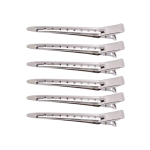 Tomadores / Pinzas Metalicos Plateados 12 uds.