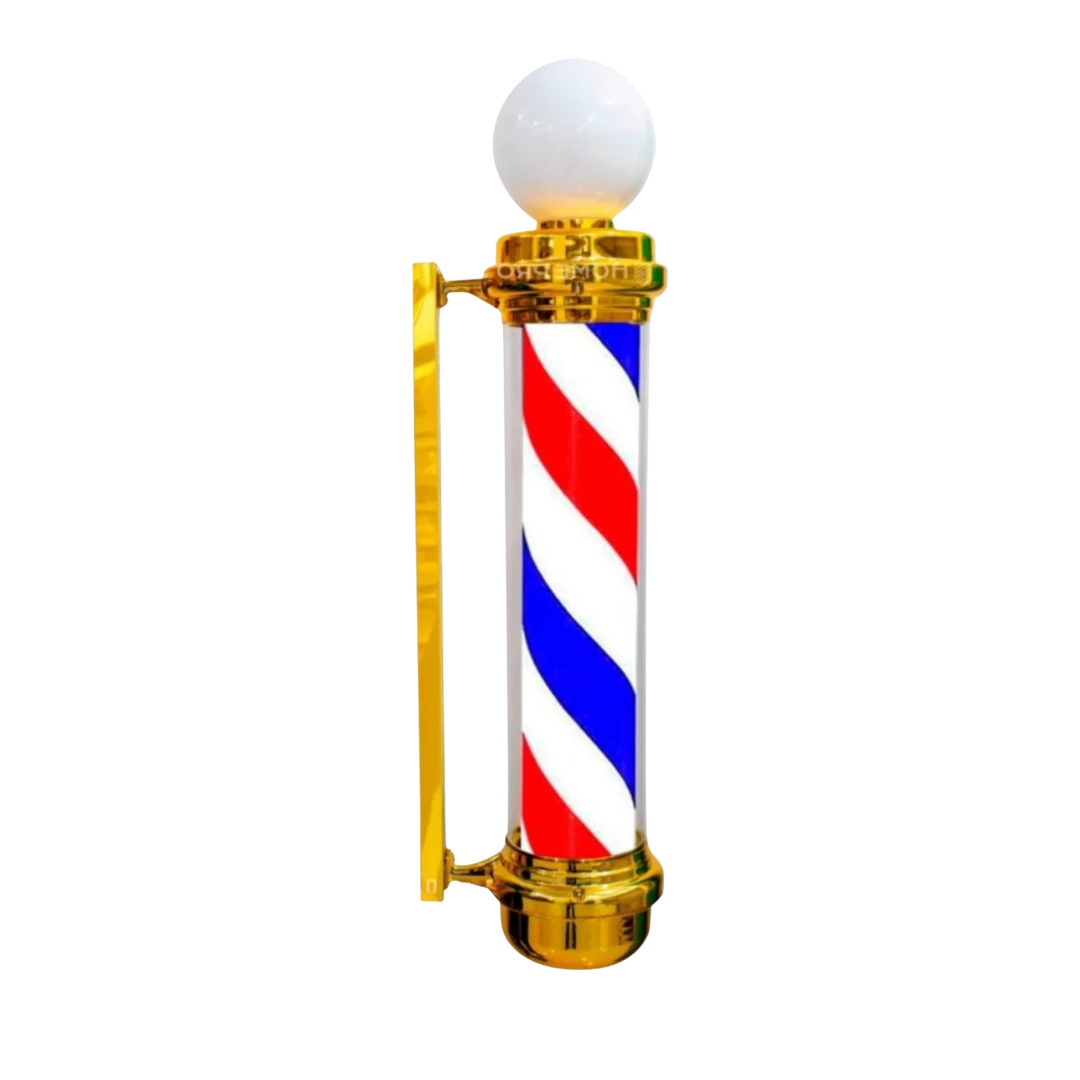 pole-barber-clasico-con-esfera-85cm-dorado-extravagantebarber Pole Barber Clásico con Esfera Dorado 85cm - Imagen 1