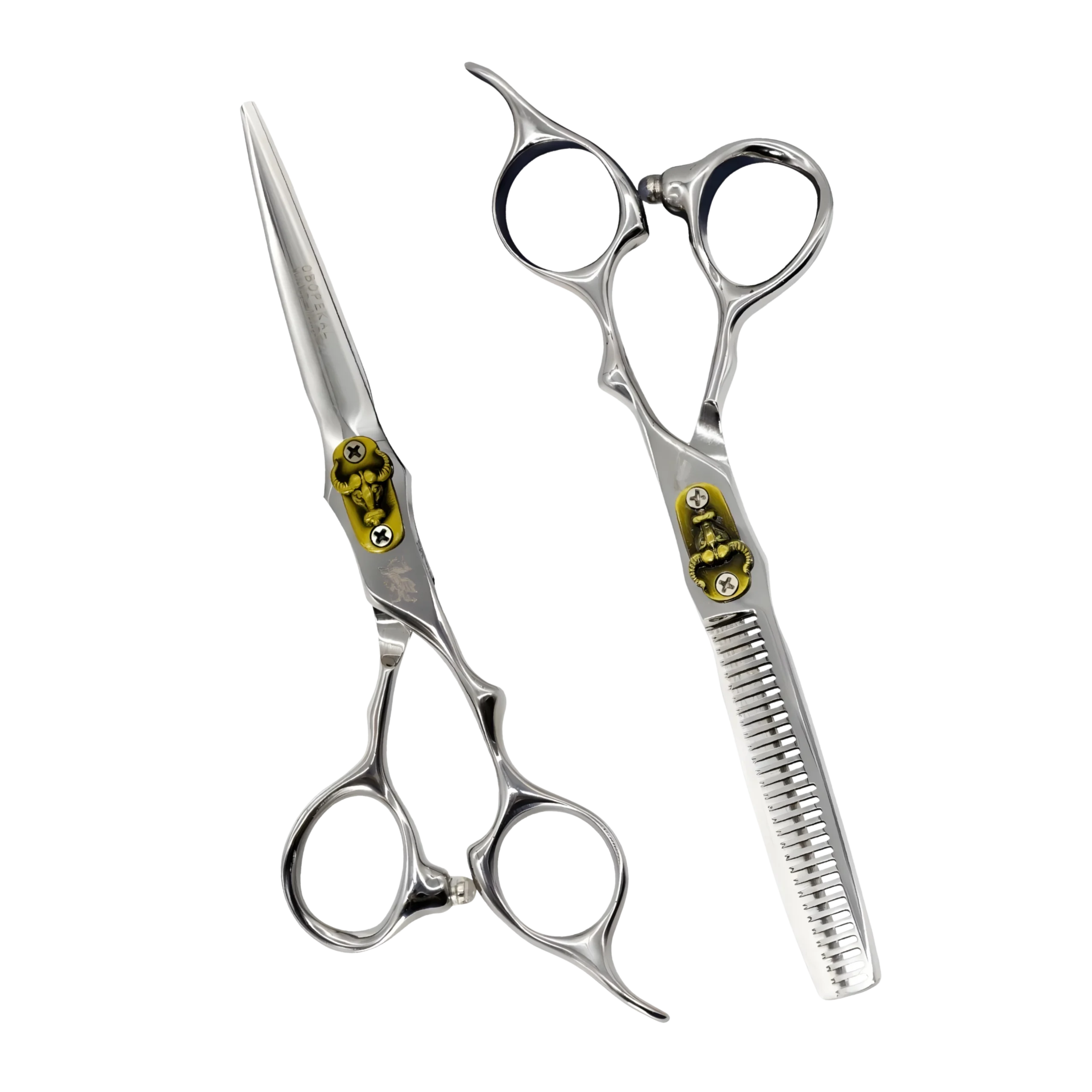 Tijera-Obopekal-Bull-Edition-ExtravaganteBarber Pack Tijeras OBOPEKAL 6,0" Plateada Bull - Imagen 1