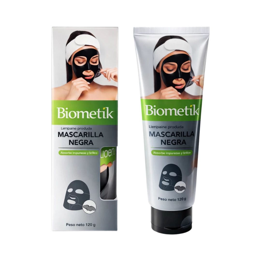 mascarilla-facial-biometik-black-mas-120gr-extravagantebarber Mascarilla Facial BIOMETIK Black Mask 120gr - Imagen 1