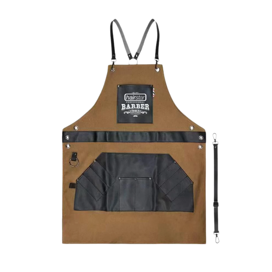 pechera-hair-star-apron-cafe-extravagantebarber Pechera HAIR STAR Apron Café - Imagen 1