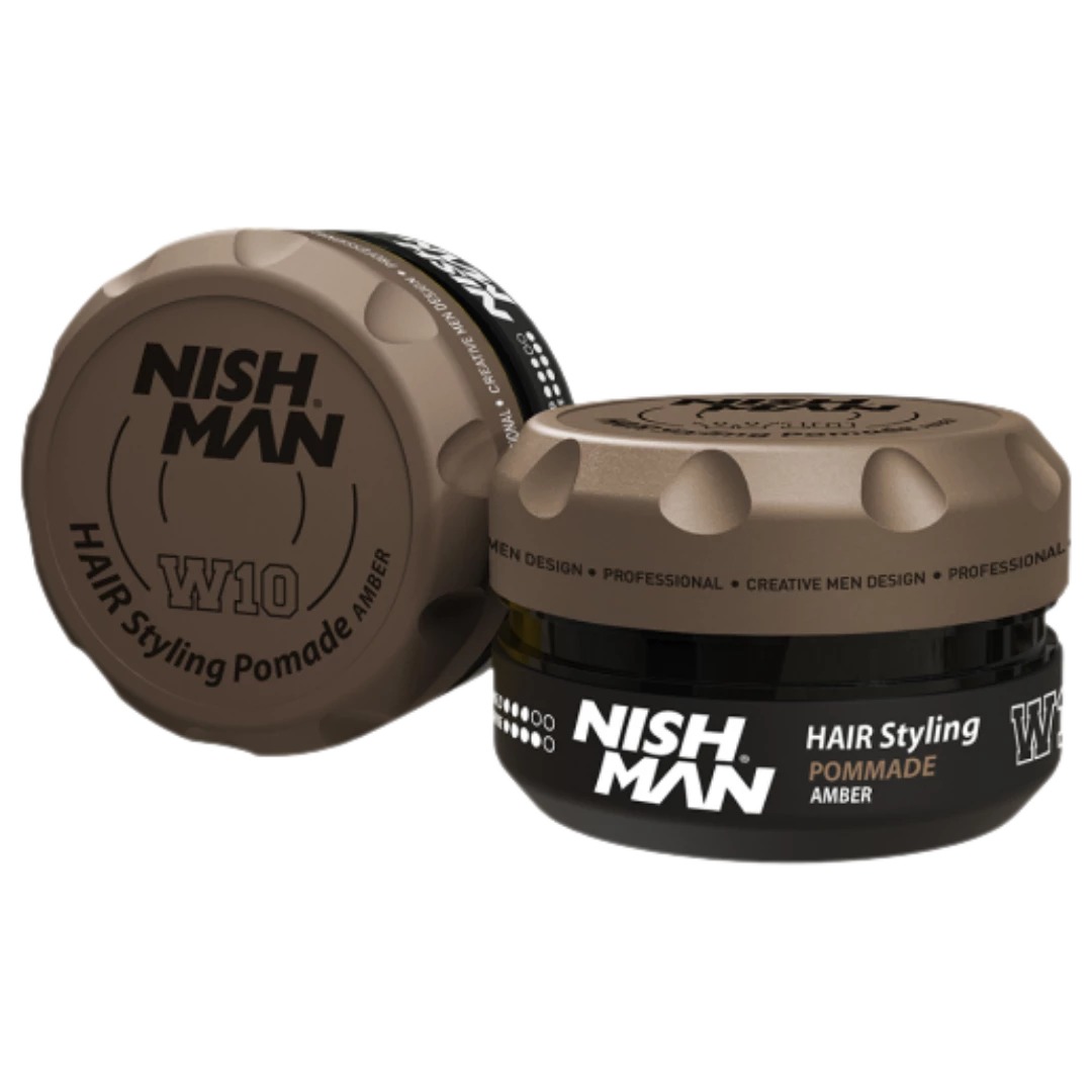 cera-nish-man-w10-pomade-amber-150ml-extravagantebarber Cera NISH MAN W10 Pomade Amber 150ml - Imagen 1