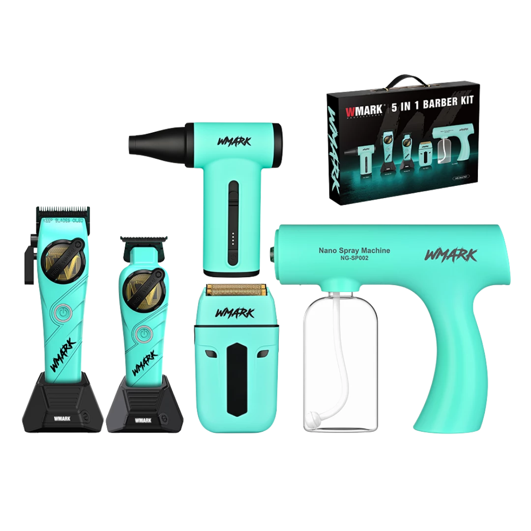 combo-wmark-5-en-1-ng-8637-turquesa-extravagantebarber Combo WMARK 5 en 1 NG-8637 Turquesa - Imagen 1